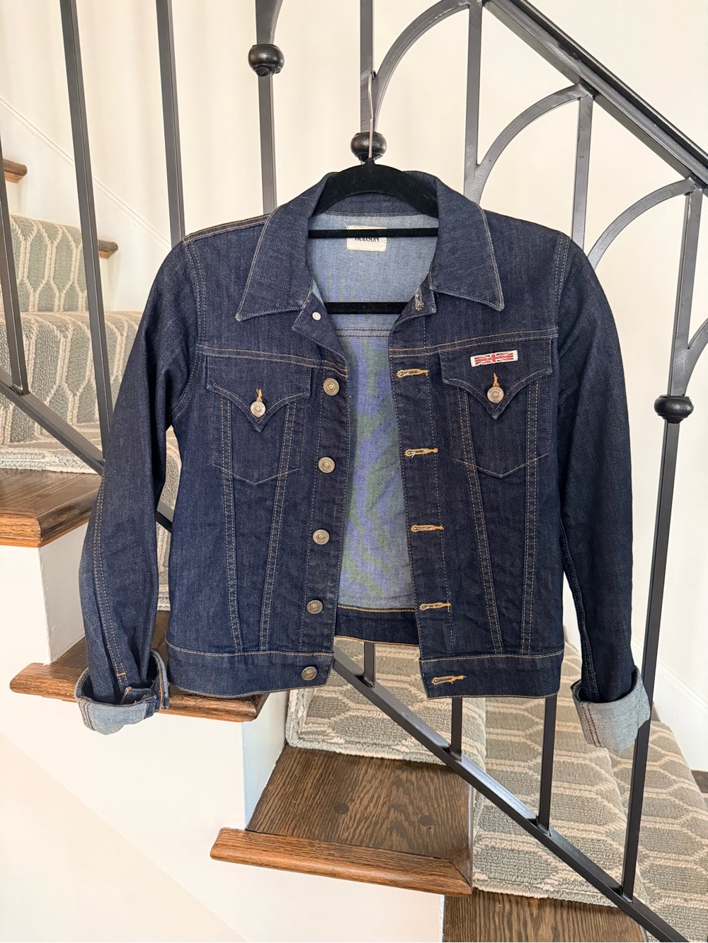Hudson Jeans Dark Indigo Denim Trucker Jacket